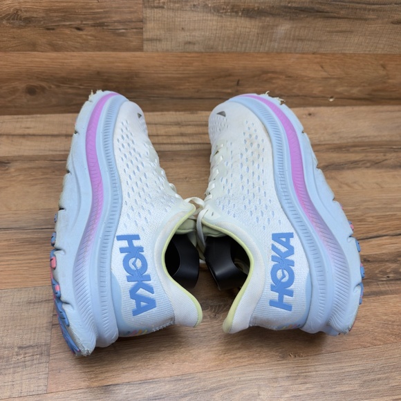 HOKA Womens size 10.5 Kawana Mesh Athletic Running Sneakers White Pink - Picture 6 of 8